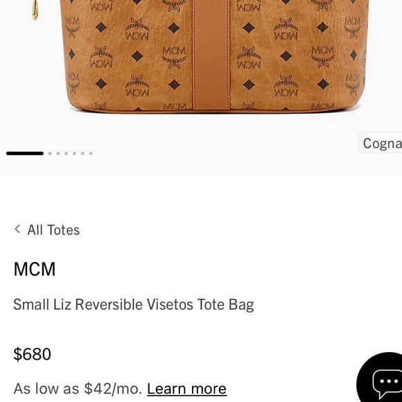MCM Cognac Visetos Tote Bag with Reversible Geometric interior. Gently used! - Picture 9 of 16